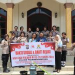 Kapolsek Hutaimbaru, AKP Ida Meri, dan lainnya saat menggelar Bhakti Religi di Masjid At Taubah Sabungan Jae