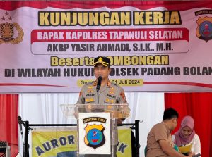 Tingkatkan Semangat Kerja, Kapolres Tapsel Kunjungi Polsek Padang Bolak