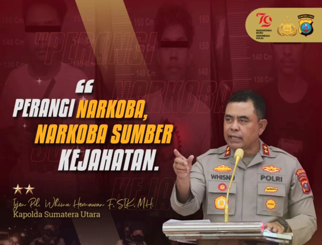 Instruksi tegas Kapolda Sumut, Irjen Pol Whisnu Hermawan F, ke jajaran untuk perangi narkoba yang merupakan sumber kejahatan