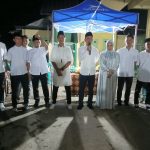 Calon Wakil Wali Kota Padangsidimpuan, Gempar Nauli Hamonangan Nasution, beri sambutan saat menghadiri peringatan Maulid Nabi Muhammad SAW di Gang Afiat, Jalan Kenanga