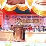 Kapolres Padangsidimpuan, AKBP Dr Wira Prayatna, saat memberikan sambutannya pada acara Matamaru UMTS