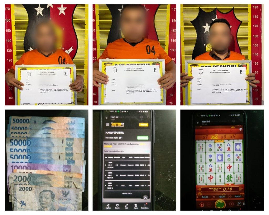 Segera Tobat, 3 Pemain Judi Slot Ditangkap Polres Padangsidimpuan