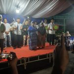 Calon Wakil Wali Kota Padangsidimpuan nomor urut 3, Gempar Nauli Hamonangan Nasution, saat menjadi personel nasyid dadakan yang menambah kemeriahan peringatan Maulid Nabi Muhammad SAW 1446 Hijriah di Jalan Salamuddin, Eks Gang Bunga