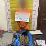 Tersangka berikut barang bukti ganja dan lainnya usai tertangkap Tim Opsnal Sat Resnarkoba Polres Tapsel