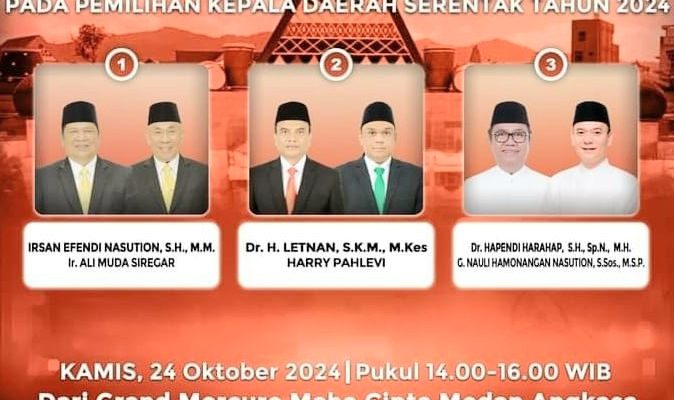 Besok Debat Perdana 3 Cakada Kota Padangsidimpuan, KPU Ajak Nobar