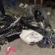 Kondisi sepeda motor milik pemuda berusia 18 tahun, MSL, yang meninggal dunia, terlihat ringsek parah usai menabrak tiang listrik