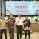 Kapolsek Batang Angkola, AKP Arma Ginda Harahap, bersama stake holder terkait yang tergabung dalam Sentra Gakkumdu Kabupaten Tapsel saat mengikuti rapat koordinasi di Le Polonia Hotel, Kota Medan