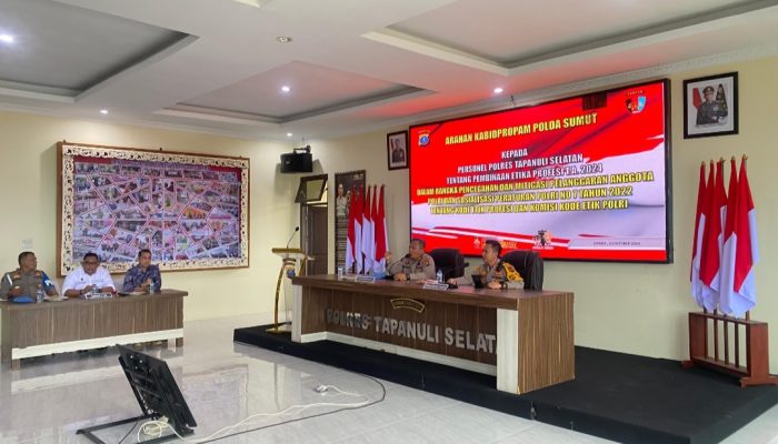 Polres Tapsel Ikuti Pembinaan Etika Profesi Polri dari Bid Propam Poldasu