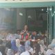 Calon Wali Kota Padangsidimpuan No.3, Hapendi Harahap, didampingi calon Wakil Wali Kota, Gempar Nauli Hamonangan Nasution, Ketua Tim Pemenangan, Indar Sakti Tanjung, dan lainnya saat memberikan sambutan di acara pemantapan barisan relawan milenial gabungan