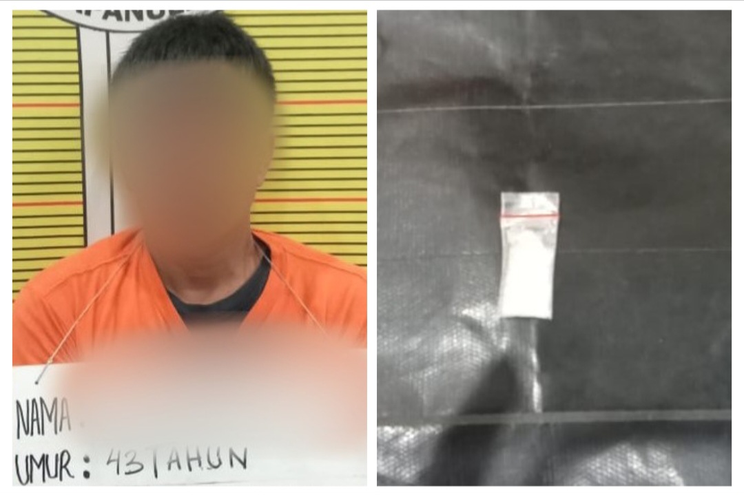 LS dan barang bukti diserahkan ke Sat Resnarkoba Polres Tapsel usai ditangkap Tim Opsnal Unit Reskrim Polsek Padang Bolak