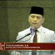 Ketua KPU Kota Padangsidimpuan, Tagor Dumora, saat membuka sekaligus memberi sambutan dalam acara debat publik pertama 3 Paslon Wali Kota dan Wakil Wali Kota pada Pilkada serentak 2024