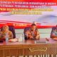 Waka Polres Tapsel, Kompol Rapi Pinakri, didampingi narasumber, saat memimpin kegiatan peningkatan kemampuan ketahanan pangan kepada seluruh Bhabinkamtibmas