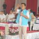 Ketua DPD PAN Tapsel, Muslim Simbolon, saat menyampaikan pidatonya di hadapan masyarakat di sela Kampanye Dialogis Paslon Bupati-Wakil Bupati No.01, Gus Irawan Pasaribu-Jafar Syahbuddin Ritonga (BAGUS1)
