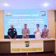 Kasat Reskrim Polres Padangsidimpuan, AKP Desman Manalu, bersama Waka Polres, Kompol Rahman Takdir Harahap, Kasi Humas, AKP K Sinaga, dan Kanit PPA, Brigpol Olivia Karo-karo, saat menjelaskan perjalanan kasus dugaan rudapaksa yang melibatkan oknum ASN Pemkab Tapsel hingga korbannya kini telah hamil