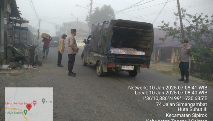Pastikan Arus Lalin Lancar, Polsek Sipirok Gelar Pam Padat Pagi