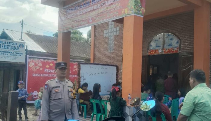 Agar Lancar, Polsek Batang Toru Gelar Pengamanan Ibadah Minggu Gereja