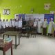 Bhabinkamtibmas Polsek Batang Toru, Bripka Adam Pohan, di sela menyosialisasikan penerimaan siswa baru SMA Taruna Kemala Bhayangkara Gunung Sindur, Bogor ke kalangan santri di MTs Darul Mursyidi