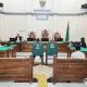 Suasana sidang tindak pidana korupsi dalam penyelenggaraan rapat koordinasi dan konsultasi SKPD Dinas Koperasi, UKM, dan Perindag Kota Padangsidimpuan di Pengadilan Tipikor Medan