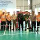 Kapolsek Batang Toru, AKP RN Tarigan, berfoto bersama jajaran PT AR usai mengikuti Upacara Bulan K3 Nasional di Tambang Emas Martabe itu
