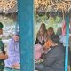 Sejumlah personel Polsek Batang Toru saat melakukan pengamanan di Objek Wisata Sungai Parsariran