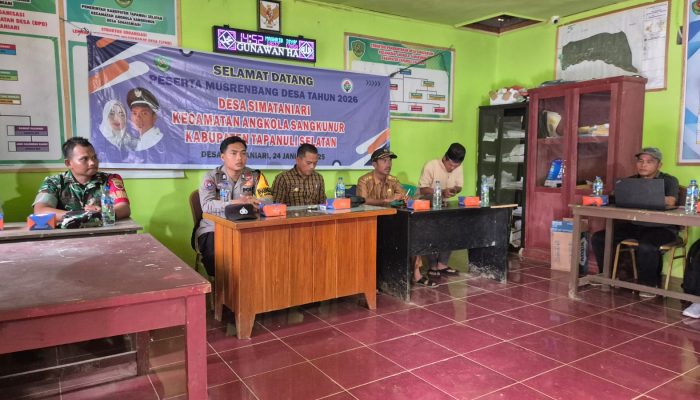 Pastikan Anggaran Tepat Sasaran, Polsek Batang Toru Hadiri Musrenbang Desa Simataniari