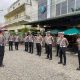 Kasat Lantas Polres Tapsel, AKP Danil Saragih, memberi arahan saat Apel sebelum melakukan tugas pengamanan arus lalulintas