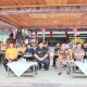 Kasubsi Opsnal Siwas Polres Padangsidimpuan, Iptu Aguslim Anhar, dan unsur Forkopimda lainnya, saat menghadiri pembukaan turnamen sepak bola Cup 1 Yonif 123/Rajawali