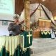 Kasat Lantas Polres Tapsel, AKP Danil Saragih, saat melaksanakan sosialisasi tentang keselamatan berlalulintas di Gereja GKPA Sipirok