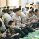 Kapolres Padangsidimpuan, AKBP Dr Wira Prayatna, saat mengumpulkan anggota untuk bersama-sama melaksanakan acara punggahan dalam rangka menyambut bulan suci Ramadan 1446 H