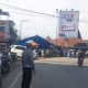 Personel Polsek Padang Bolak saat melaksanakan Gatur Pam Padat Sore di Jalan Merdeka, Kelurahan Pasar Gunung Tua