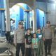 Personel Polsek Batang Toru saat menggelar Patroli pengamanan salat Tarawih di Masjid