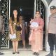 Sejumlah personel Polsek Batang Toru saat menggelar pengamanan di depan Gereja HKBP