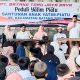 Pembina PT Batang Toru Jaya Raya, Rocky AP Gultom, saat memberikan sambutan dalam kegiatan penyerahan santunan ke ratusan anak yatim piatu