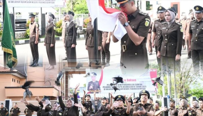 Pelepasan 18 Ekor Merpati dan Balon Tandai Pelantikan PNS di Kejari Padangsidimpuan