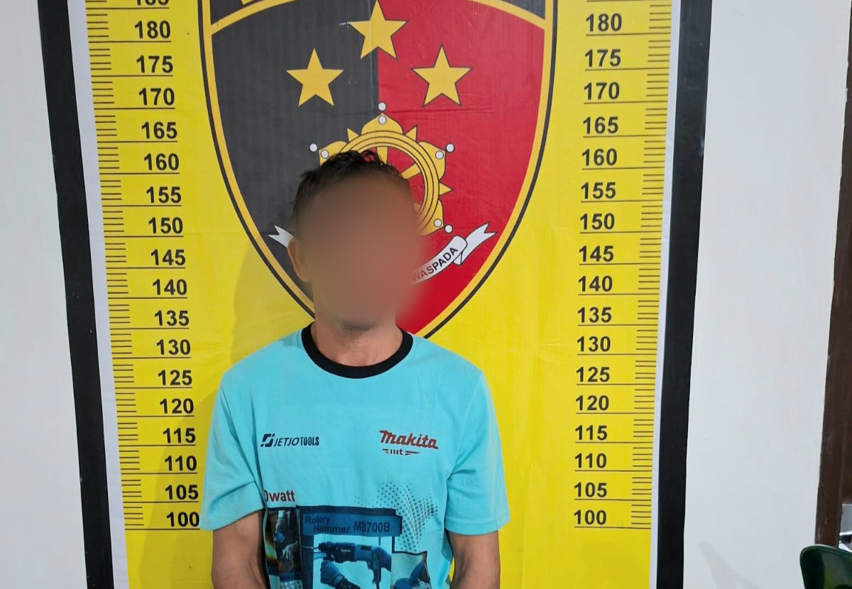 Seorang petani berinisial, BH, usai ditangkap Tim Opsnal Sat Reskrim Polres Tapsel atas dugaan penganiayaan secara bersama-sama terhadap Karyawan PT TPL