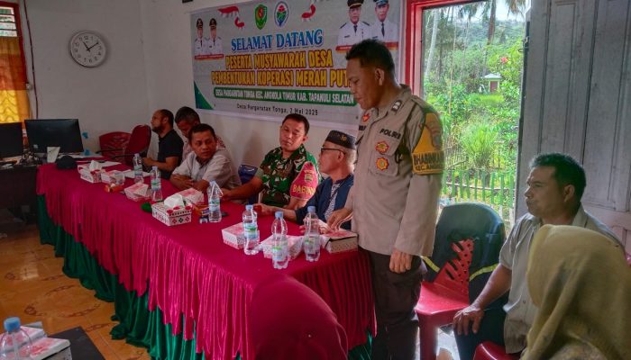 Polsek Sipirok Ikut Musyawarah Soal Ketapang dan Pembentukan Koperasi Merah Putih