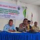 Bhabinkamtibmas Polsek Sipirok, Aiptu Baringin Silalahi, saat memberi sambutan di sela musyawarah khusus guna membahas ketahanan pangan dan pembentukan Koperasi Merah Putih di Desa Pinagar