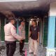 Kapolsek Batang Angkola, AKP R Trihardjanto, saat melakukan cek TKP di lokasi kebakaran