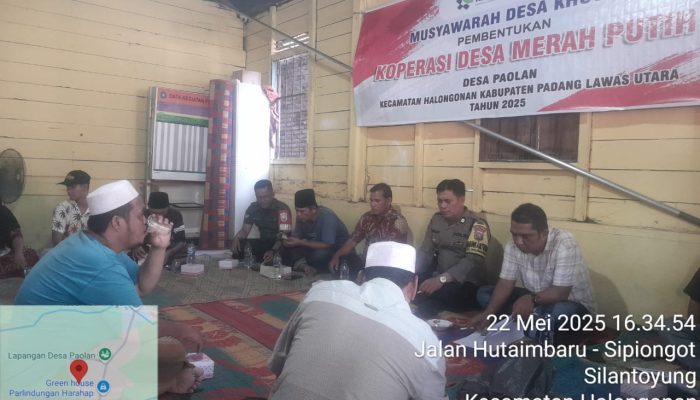 Polsek Padang Bolak Hadiri Pembentukan Koperasi di Desa Paolan