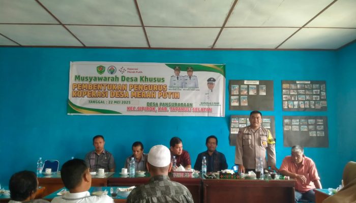 Upaya Polsek Sipirok Wujudkan Kesejahteraan Desa: Dukung Koperasi Merah Putih