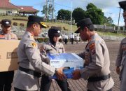 Pimpin Apel Pagi, Kapolres Tapsel Serahkan Komputer dan Printer ke Polsek Jajaran