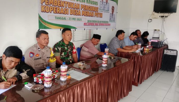 Semangat Sejahterakan Masyarakat, Polsek Sipirok Dukung Koperasi Merah Putih
