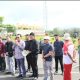 Bupati, Gus Irawan Pasaribu, didampingi Wakil Bupati, Jafar Syahbuddin Ritonga, Sekda, Sofyan Adil, dan pimpinan OPD lainnya, saat melepas gerakan gotong royong untuk Indonesia Raya menuju Tapsel Bangkit