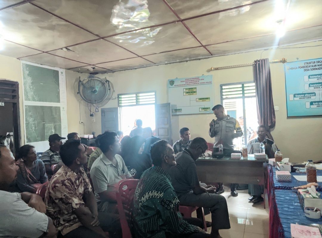 Suasana musyawarah pembentukan Koperasi Merah Putih di Desa Sorimadingin, Kecamatan Batang Angkola, Kabupaten Tapanuli Selatan