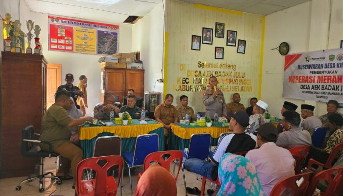 Kapolsek Batang Angkola Semangat Sejahterakan Masyarakat Lewat Koperasi Merah Putih