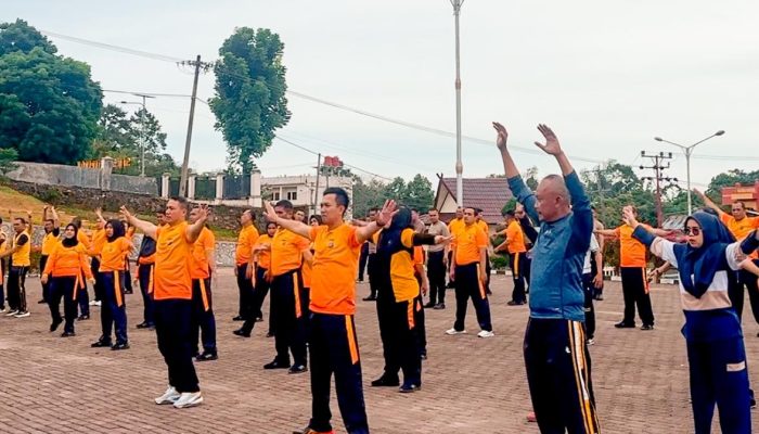Jaga Kebugaran Fisik, Polres Tapsel Olahraga Sehat Bersama