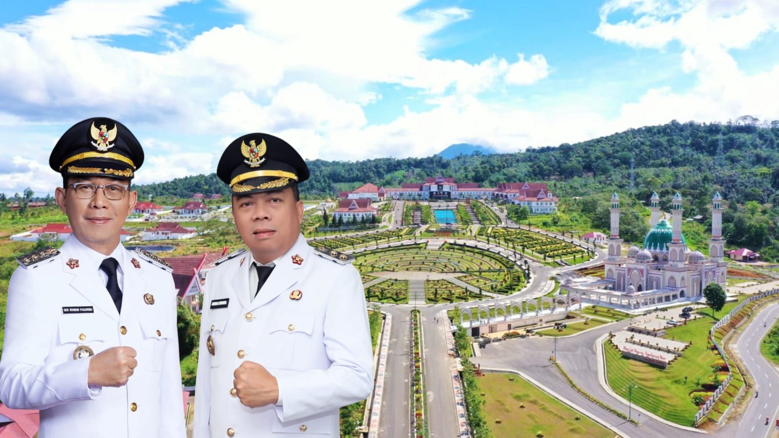 Bupati Tapsel, Gus Irawan Pasaribu (kiri) dan Wakil Bupati, Jafar Syahbuddin Ritonga (kanan)