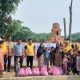 Kapolsek Padang Bolak, AKP Muallim Harahap, dan jajaran, saat memimpin kegiatan Bakti Sosial yang dirangkai dengan penyaluran paket Bantuan Sosial ke masyarakat di sekitar Candi Bahal dalam rangka menyambut Hari Bhayangkara ke-79