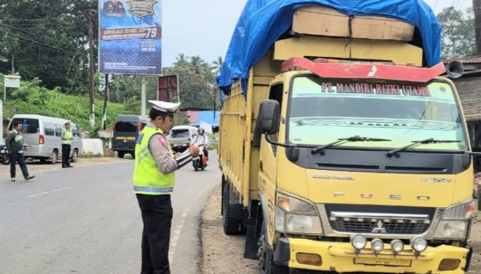 Sosialisasi ODOL, Polres Tapsel Temukan Kendaraan Tak Sesuai Dimensi