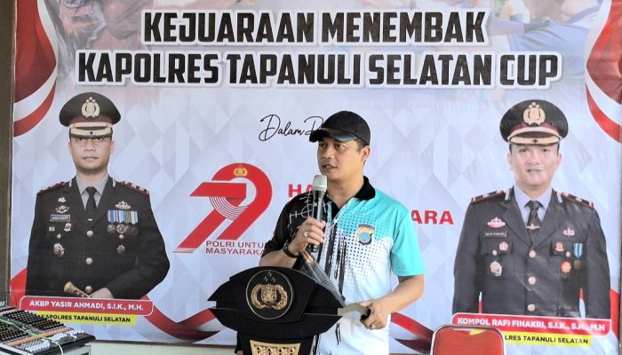 Meriahkan HUT Bhayangkara, AKBP Yasir Buka Kejuaraan Menembak Kapolres Tapsel Cup